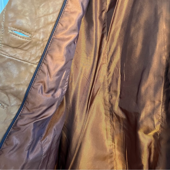 Wilson’s Leather Carmel Butter Soft Long Coat Jacket - Picture 8 of 13